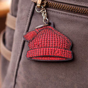 Red Knit Beanie Keychain | Tassel Bag Charm, Winter Safety Statement