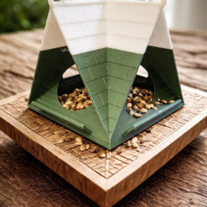 Triangle Roof Bird Feeder-Durable 3D Printed Design